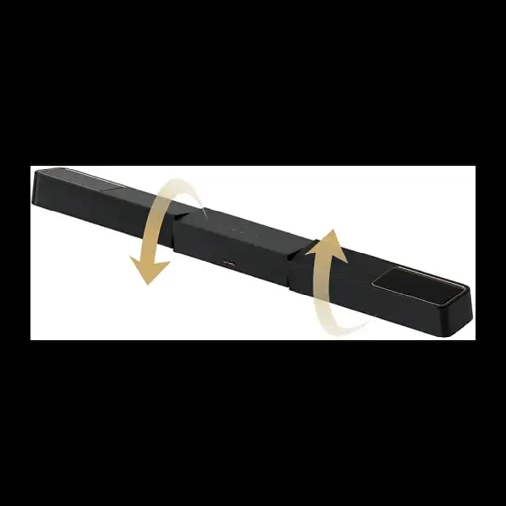 Ultimea Ultima Skywave X60 Soundbar Noir, vue latérale: design modulaire extensible avec flèches indiquant la séparation des
