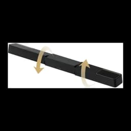 Ultimea Ultima Skywave X60 Soundbar Noir, vue latérale: design modulaire extensible avec flèches indiquant la séparation des