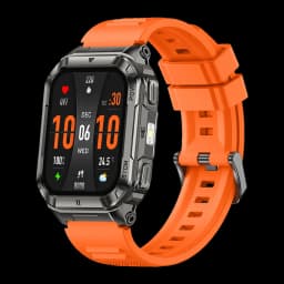 Ulefone Armor Watch Ultra Naranja con correa silicona resistente, caja metálica robusta, pantalla táctil a color y botones laterales de control