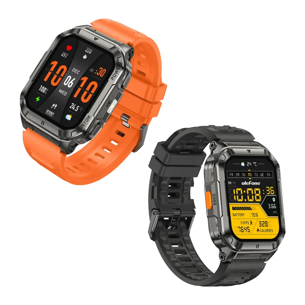 Ulefone Armor Watch Ultra Naranja con correa silicona resistente, caja metálica robusta, pantalla táctil a color y botones laterales de control - Ítem8