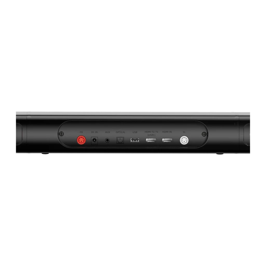 Ultimea Apollo S90 Soundbar preto, vista superior: barra, subwoofer com woofer circular e dois altifalantes satélite - Item2