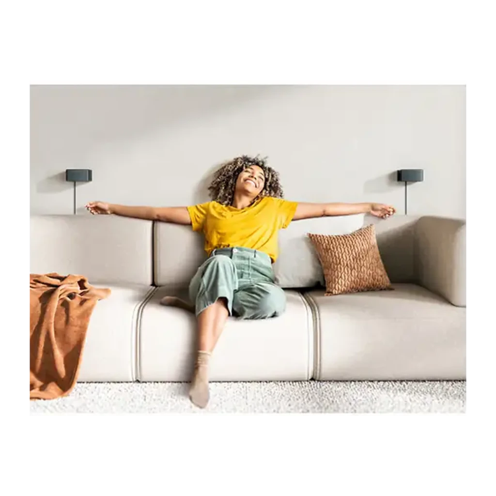Ultimea Poseidon D70 Soundbar Preto, vista frontal: barra de som, subwoofer e 4 colunas satélite pretas do sistema 5.1 - Item2