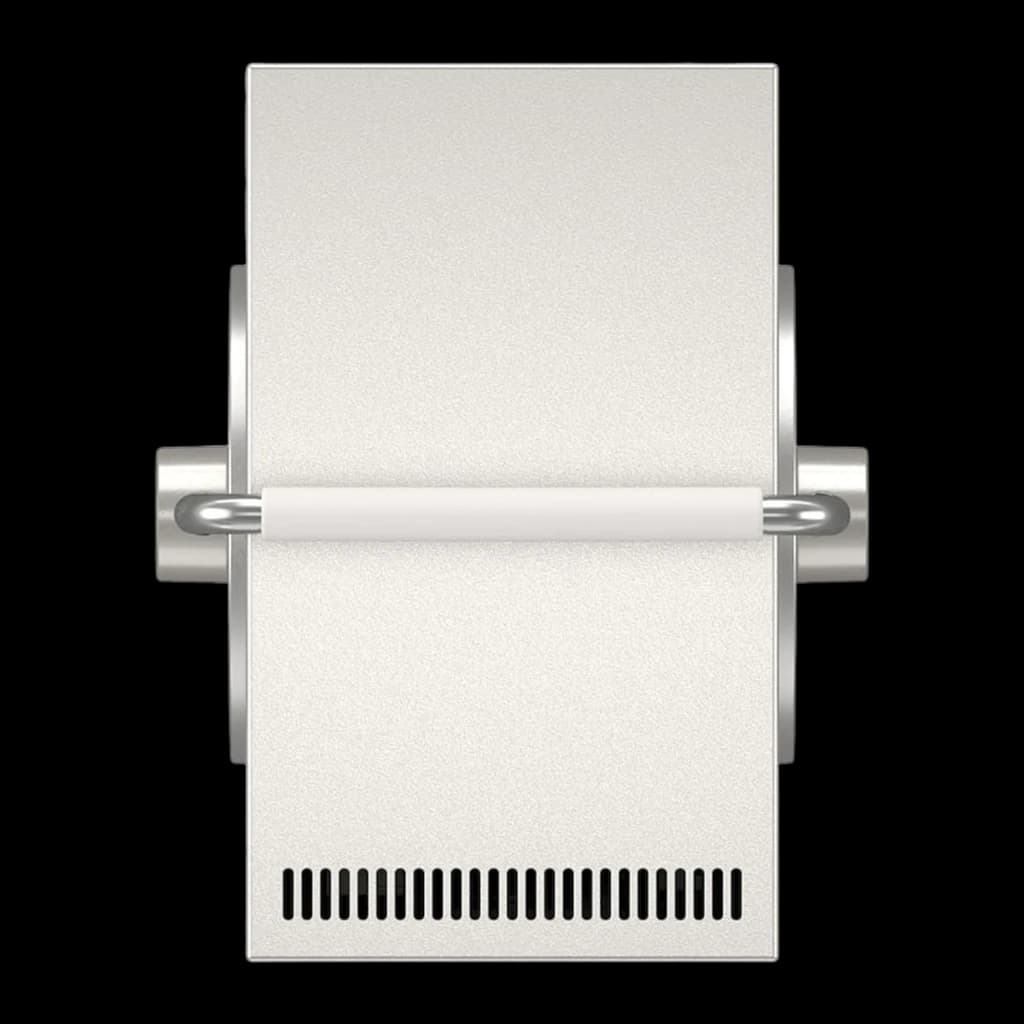 LG PU600U projecteur 4K UHD blanc, vue de face: corps compact, poignée métallique centrale et grille de ventilation