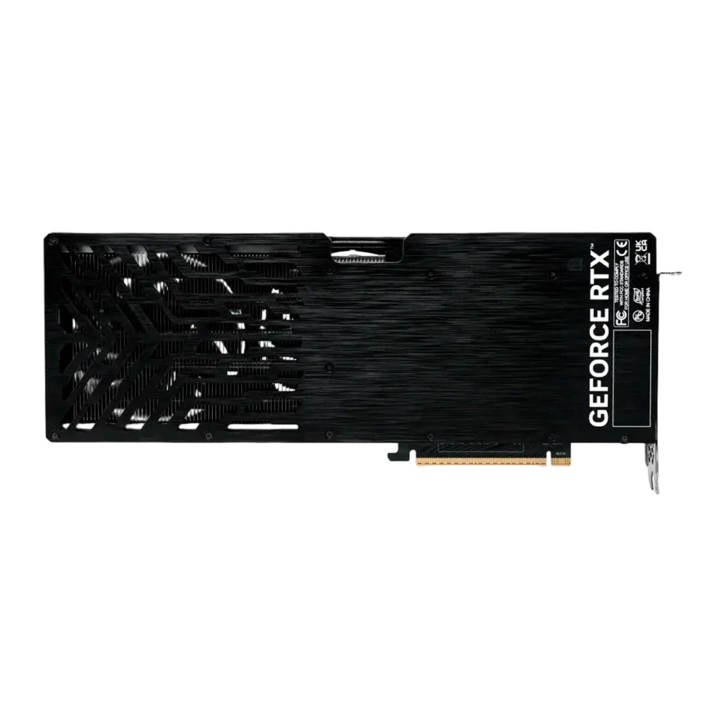 Palit RTX 5080 Infinity 3 16GB preta, caixa e placa: embalagem frontal ao lado da GPU com três ventoinhas - Item2