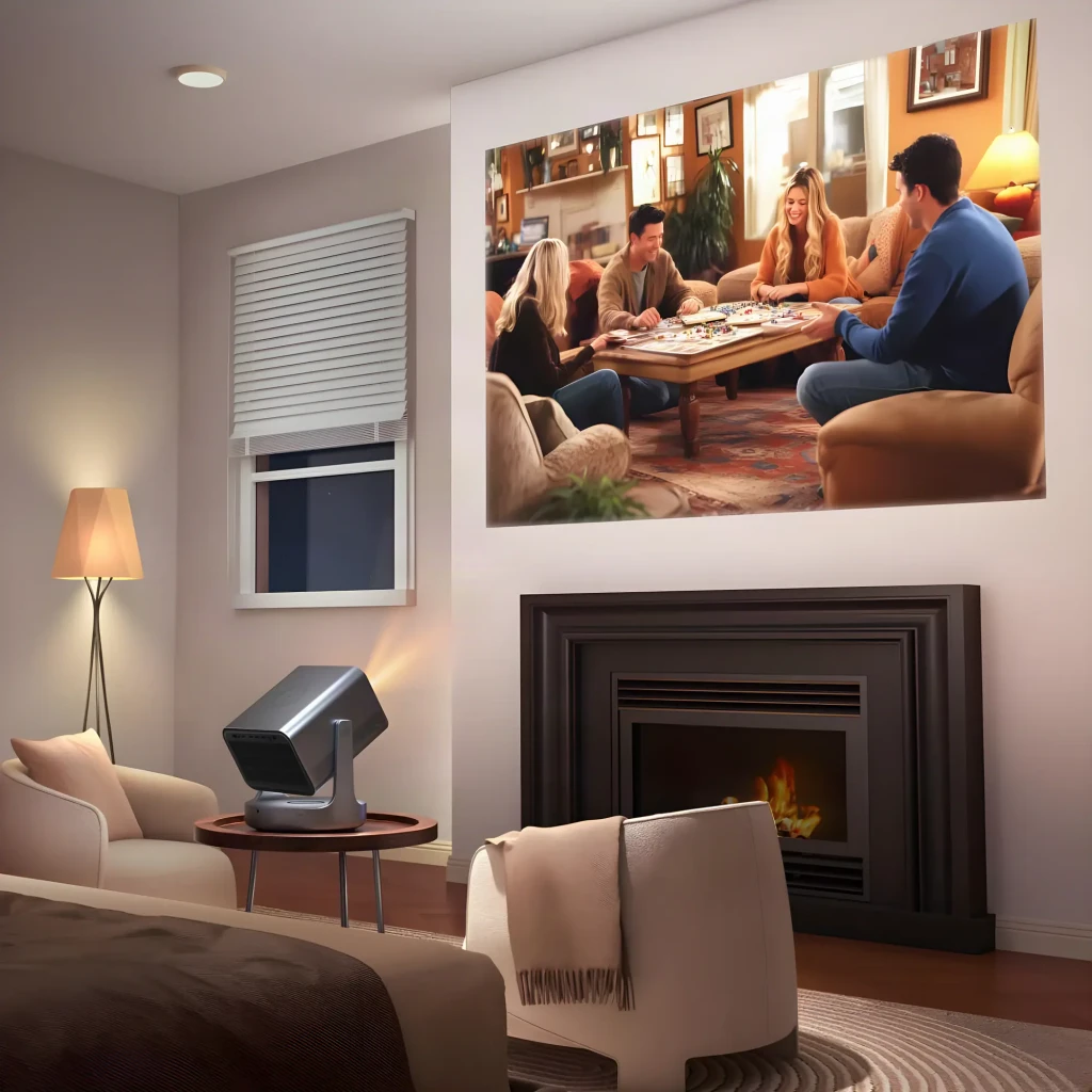 Hisense Proyector láser C2 Ultra DLP 4K UHD negro, vista trasera en ángulo: conectores HDMI USB LAN etiquetados, rejilla y - Ítem5