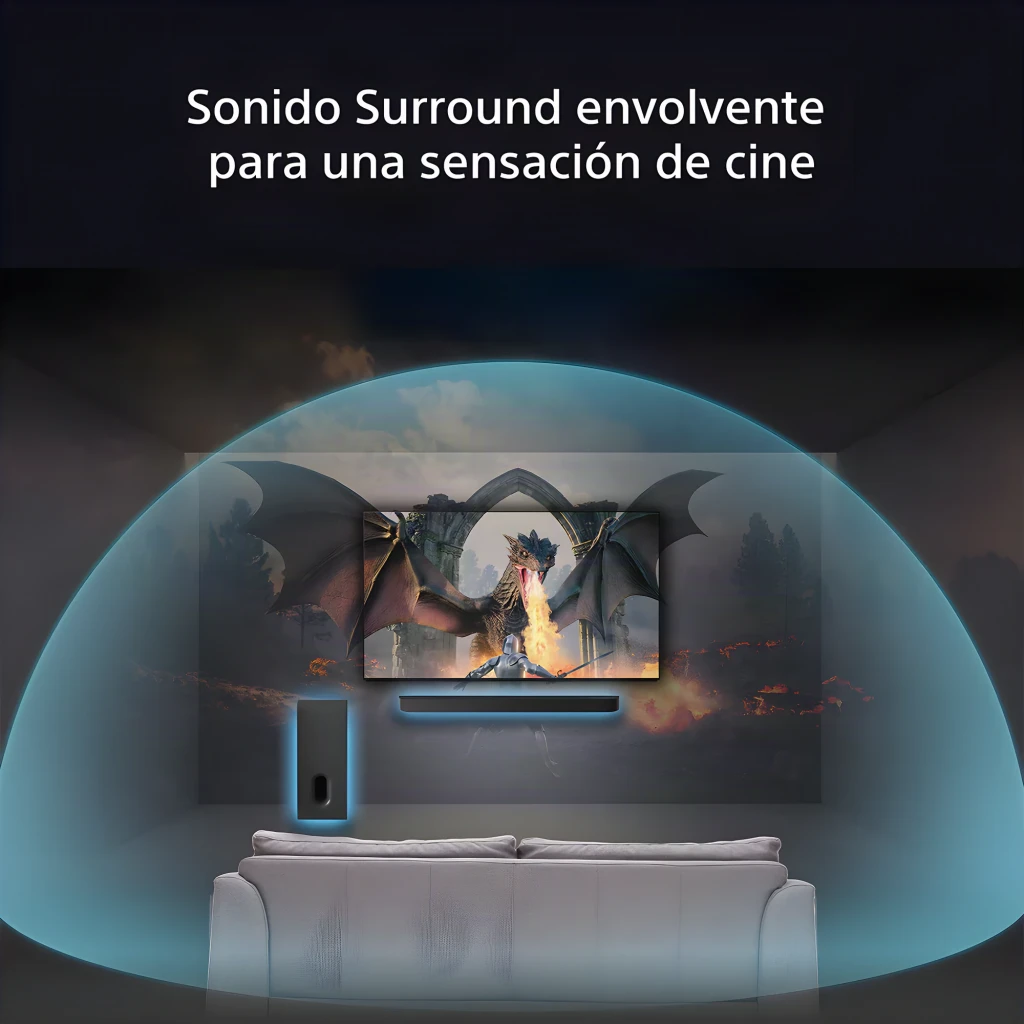 Sony BRAVIA Theatre Sub 8 Subwoofer Sem Fios preto, vista em perspetiva: caixa compacta com porta bass reflex frontal e - Item4
