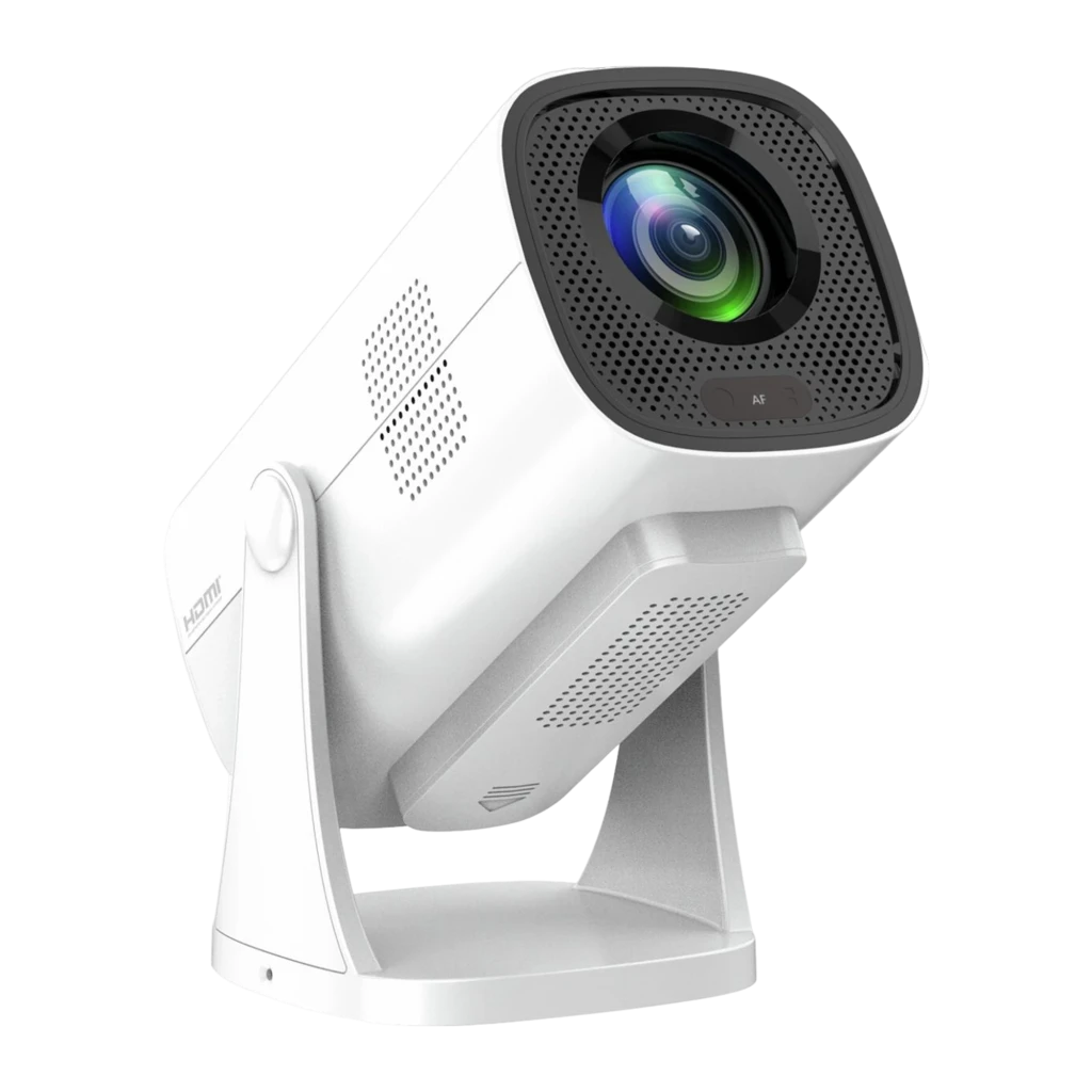 Philips Projecteur NeoPix 150 250lm Full HD blanc, vue de face: objectif, capteur AF et haut-parleur central sur support - Ítem1