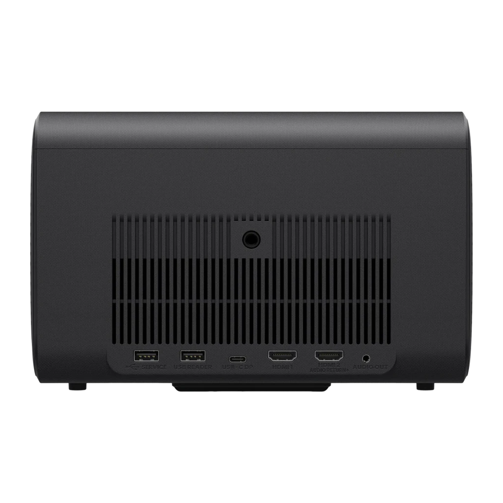 BenQ Proyector GP520 4K UHD DLP 2600lm gris, vista frontal: objetivo con aro azul, sensores y logo BenQ - Ítem2