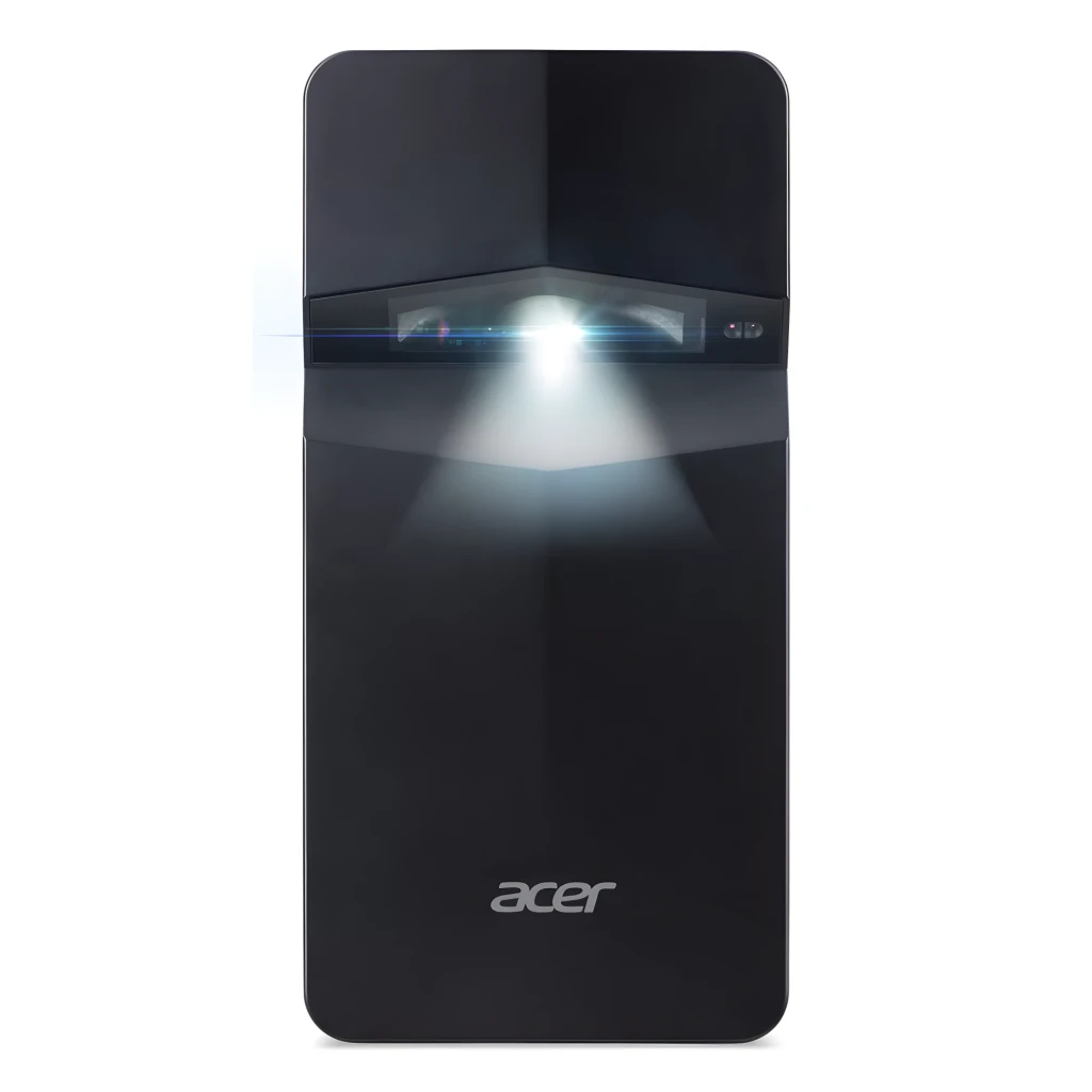 Acer Proyector PD1520Us 16GB negro, vista lateral: lente ultracorta, rejilla ventilación y puertos HDMI y USB visibles - Ítem1