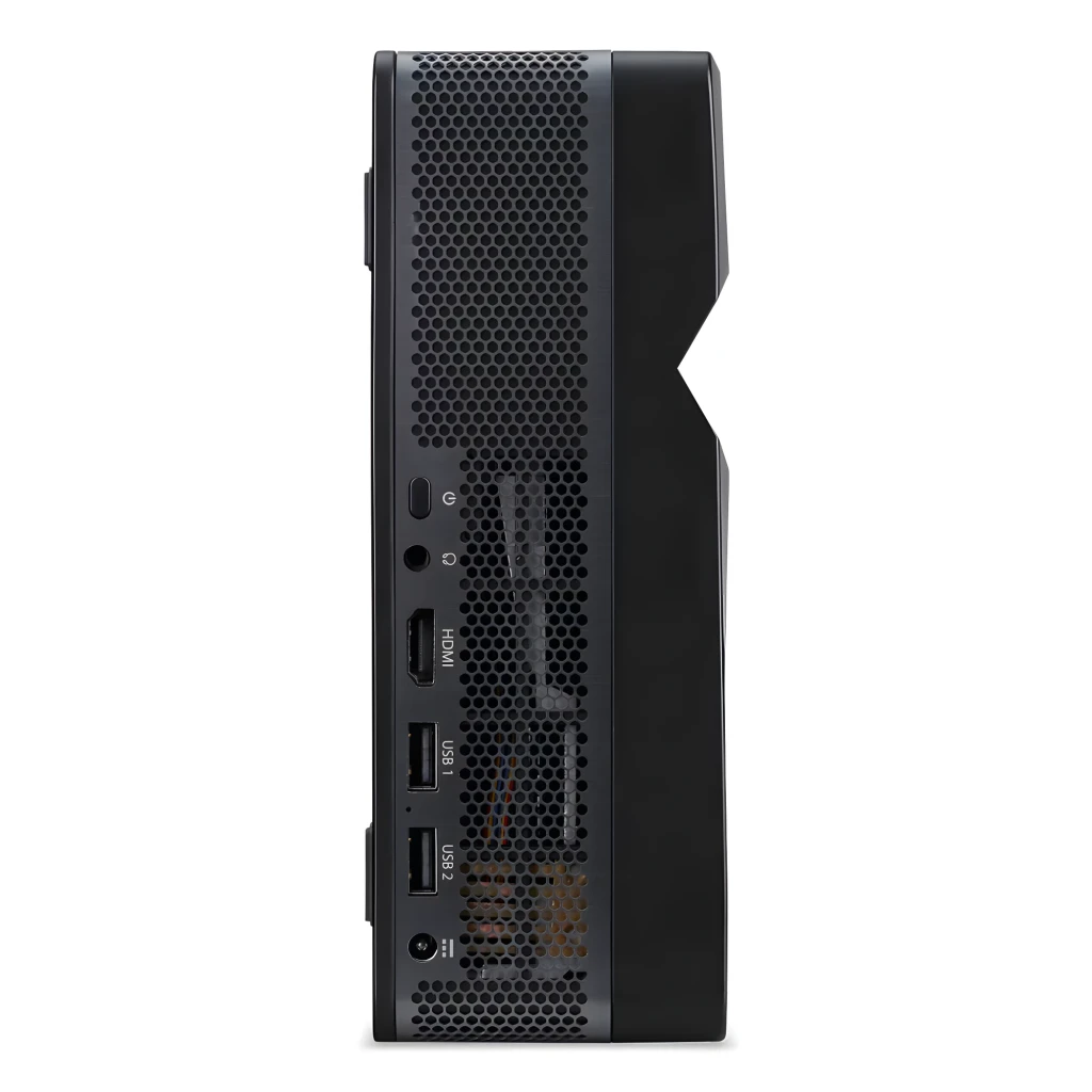 Acer Proyector PD1520Us 16GB negro, vista lateral: lente ultracorta, rejilla ventilación y puertos HDMI y USB visibles - Ítem3