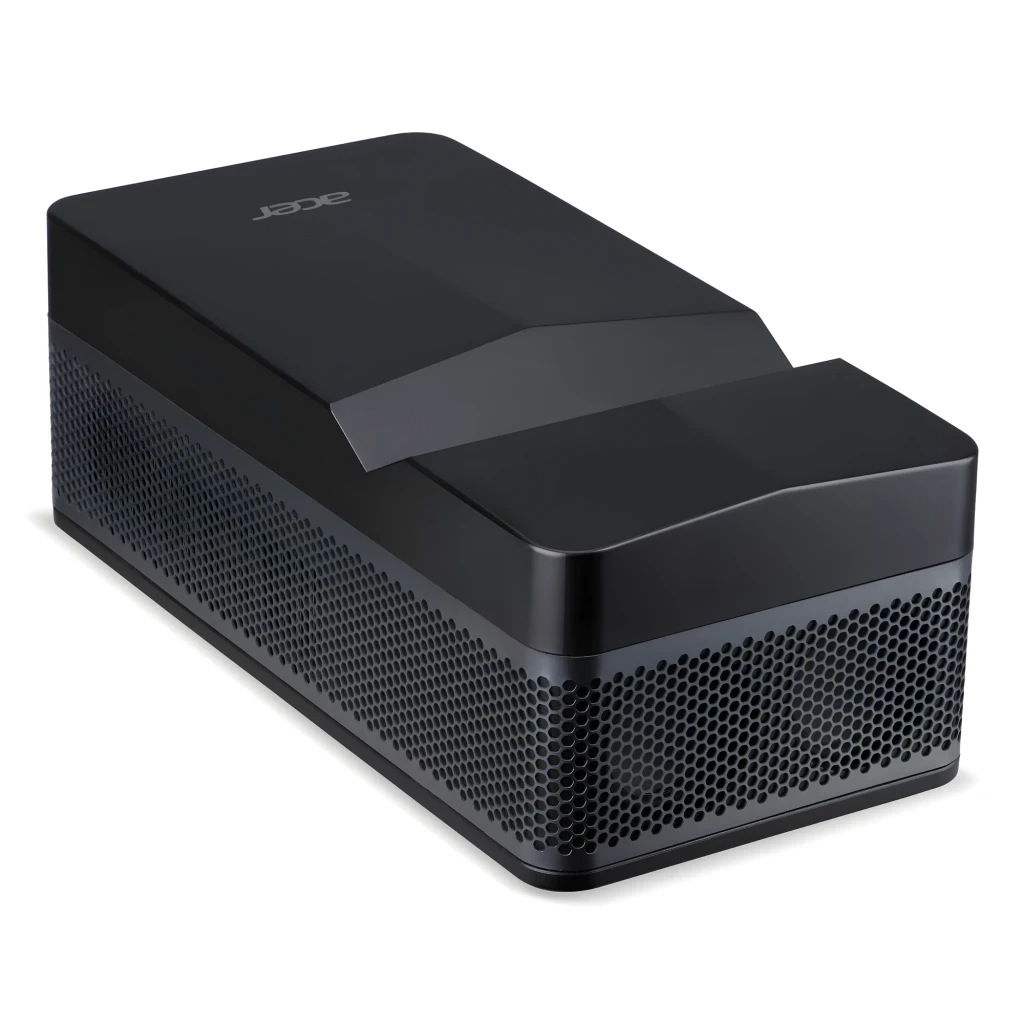 Acer Proyector PD1520Us 16GB negro, vista lateral: lente ultracorta, rejilla ventilación y puertos HDMI y USB visibles - Ítem4