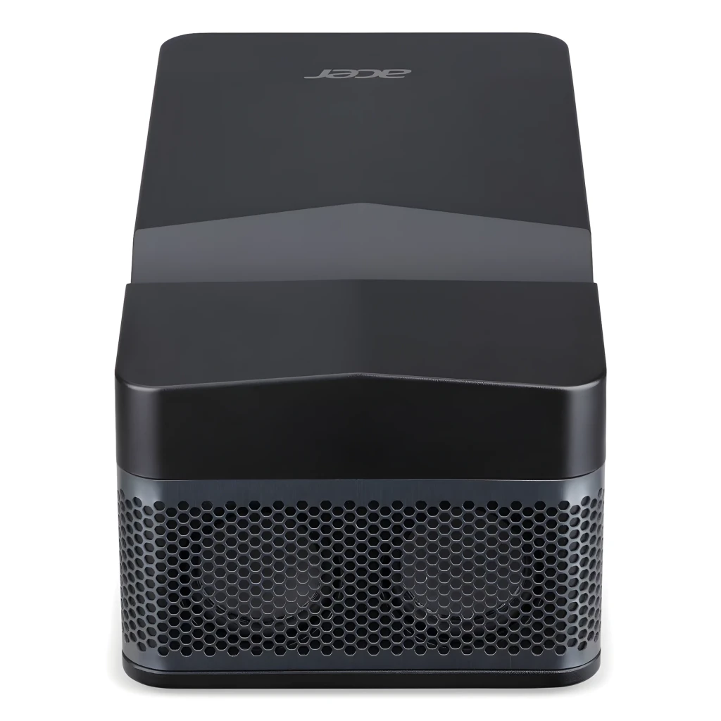 Acer Proyector PD1520Us 16GB negro, vista lateral: lente ultracorta, rejilla ventilación y puertos HDMI y USB visibles - Ítem5