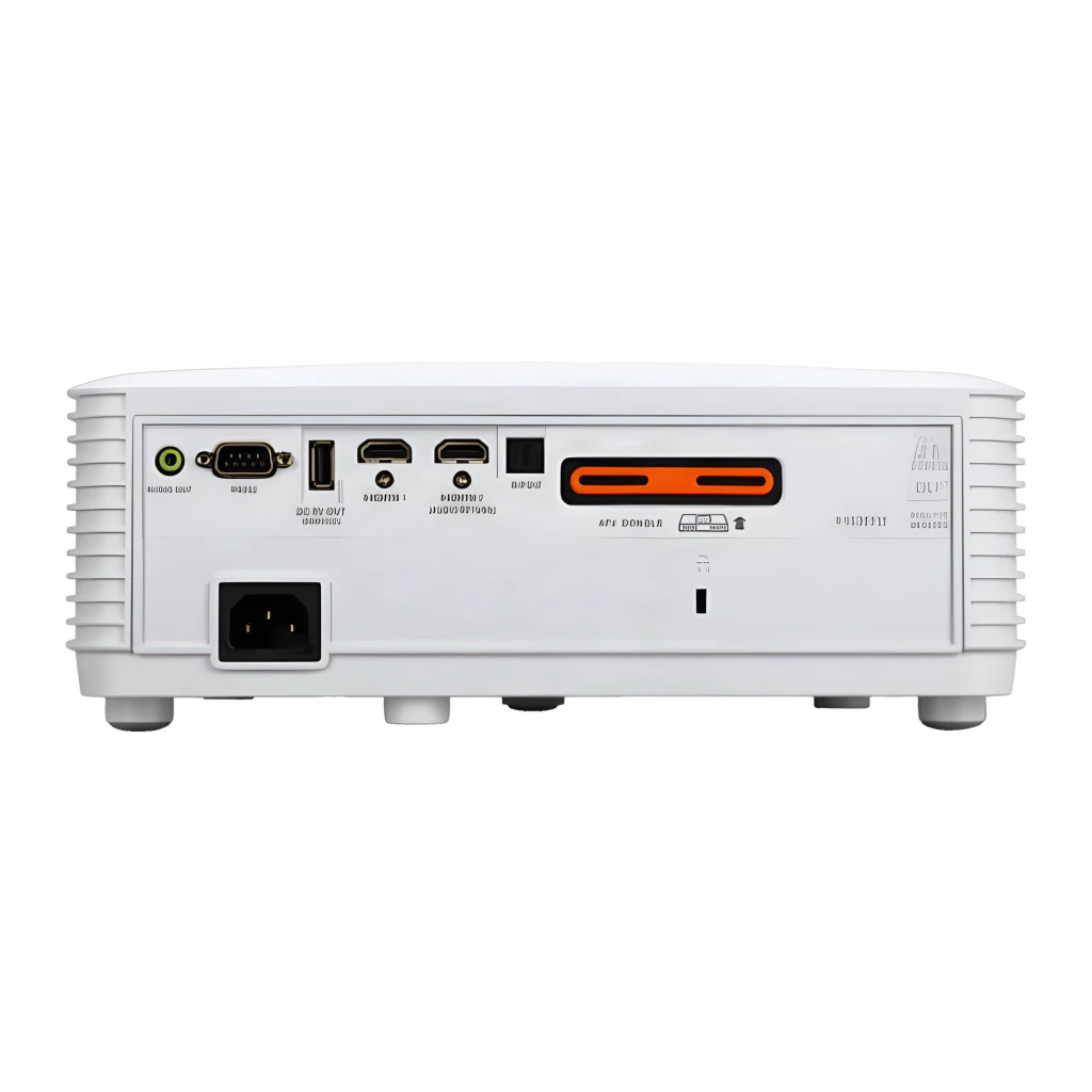 Acer Proyector HL6510ATV 4K UHD 4000lm DLP Blanco, vista frontal: objetivo iluminado, rejillas de ventilación y sensor IR - Ítem3