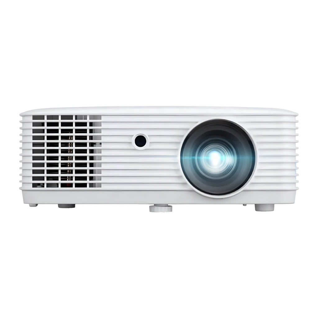 Acer Proyector HL6510ATV 4K UHD 4000lm DLP Blanco, vista frontal: objetivo iluminado, rejillas de ventilación y sensor IR - Ítem4