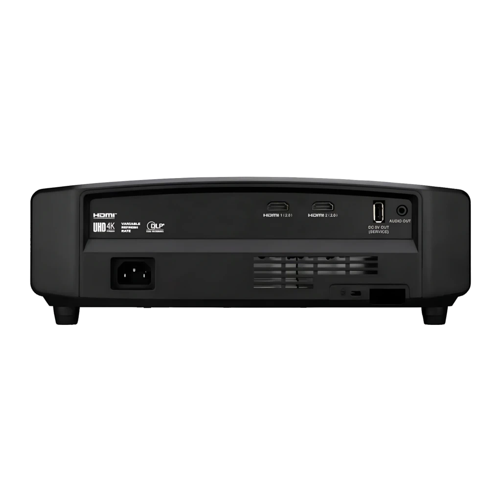Acer Proyector Predator GD712 DLP UHD 4K negro, vista frontal: objetivo iluminado y logo Predator en carcasa texturizada - Ítem3