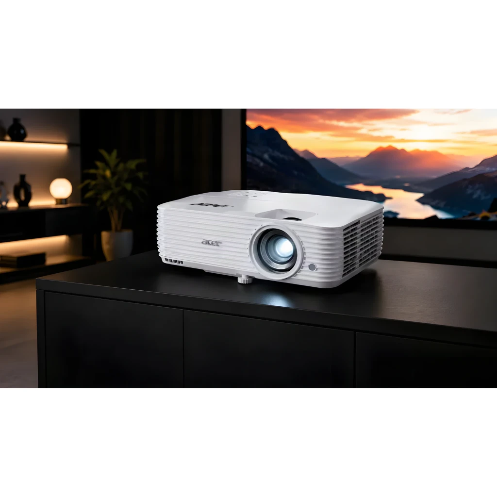 Acer Vero HL6820G Blanco, vista frontal-lateral: objetivo central, rejillas de ventilación y panel de botones superior - Ítem6