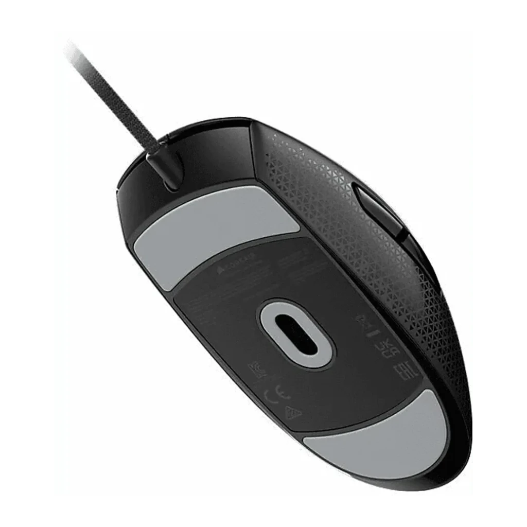 Corsair M55 Gaming Preto, vista superior: roda de scroll, logo M55 e cabo trançado visíveis - Item2