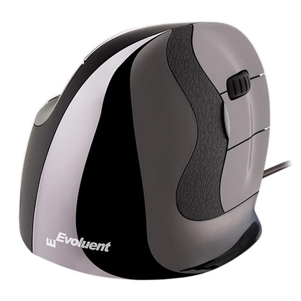 Evoluent VerticalMouse D Right Small Wireless antracita, vista lateral: diseño vertical ergonómico, botones laterales y - Ítem2