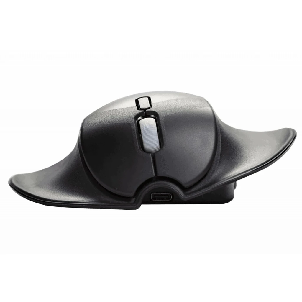 BakkerElkhuizen HandShoeMouse Inalámbrico Mano Derecha negro, vista lateral: perfil ergonómico elevado, rueda de - Ítem2