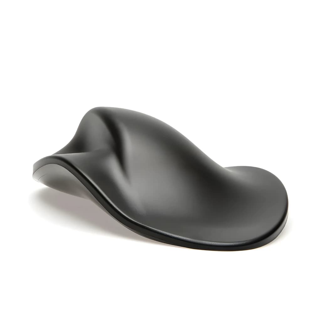 BakkerElkhuizen HandShoeMouse Sans Fil Main Droite noir, vue latérale: profil ergonomique avec courbe anatomique mate