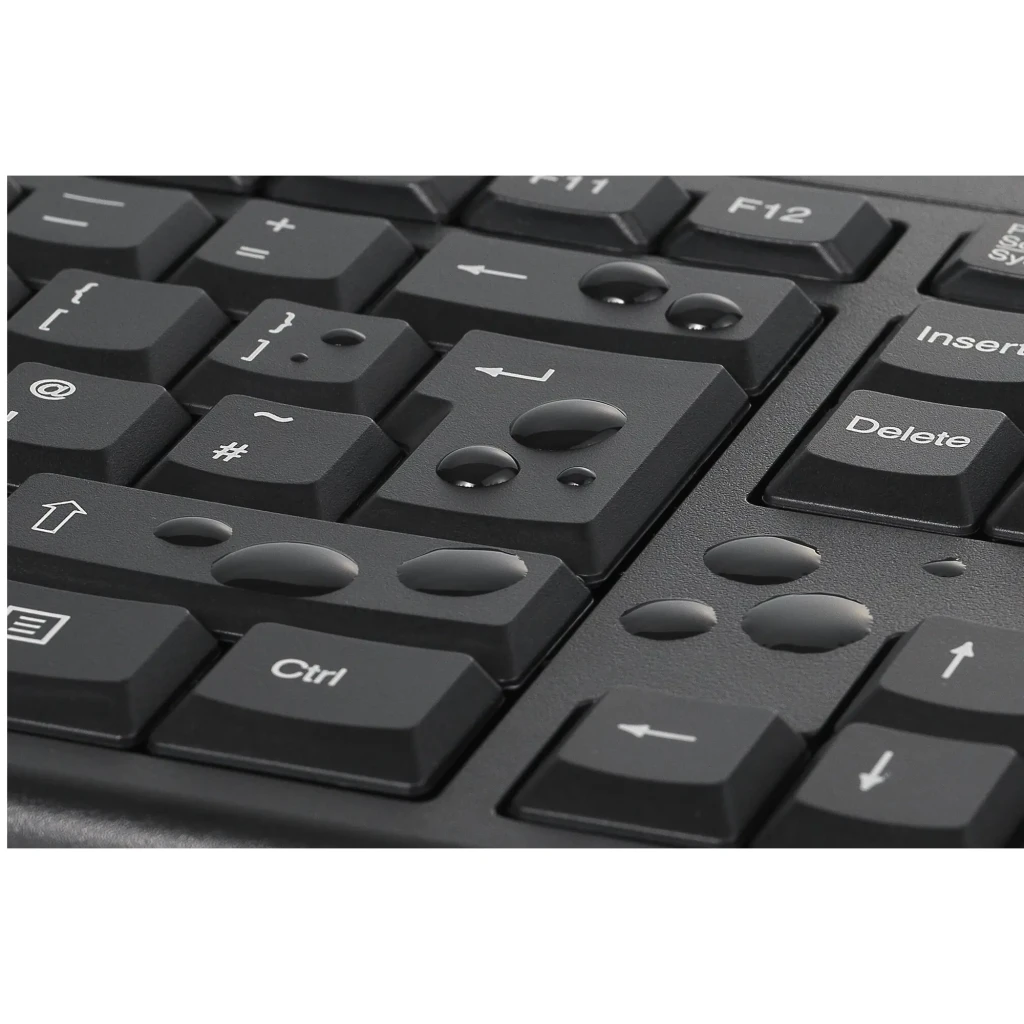 Kensington Clavier et souris KM150 EQ Noir, vue de dessus: clavier complet avec pavé numérique et souris sans fil noire - Ítem3