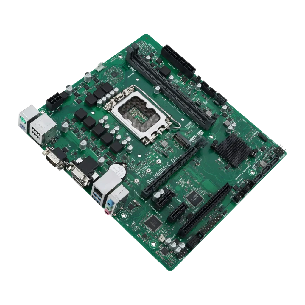 ASUS PRIME H610M-C D4-CSM mATX, vista principal: placa base verde con socket LGA1700 y caja del producto - Ítem2