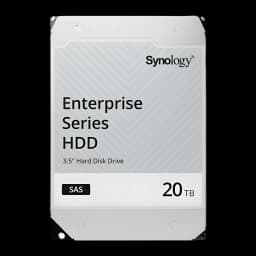 Synology HAS5310 12TB, vista frontal: etiqueta Enterprise Series HDD SAS 3,5 polegadas com logo Synology