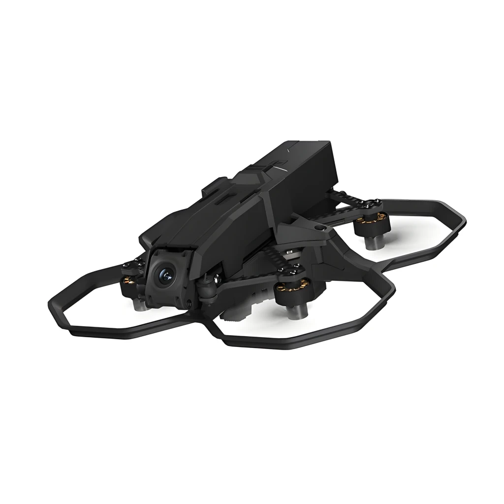 iFlight Drone FPV Defender 25 O4 4S HD Preto 4GB, vista diagonal frontal: chassi com protetores de hélice, câmera frontal e - Item4