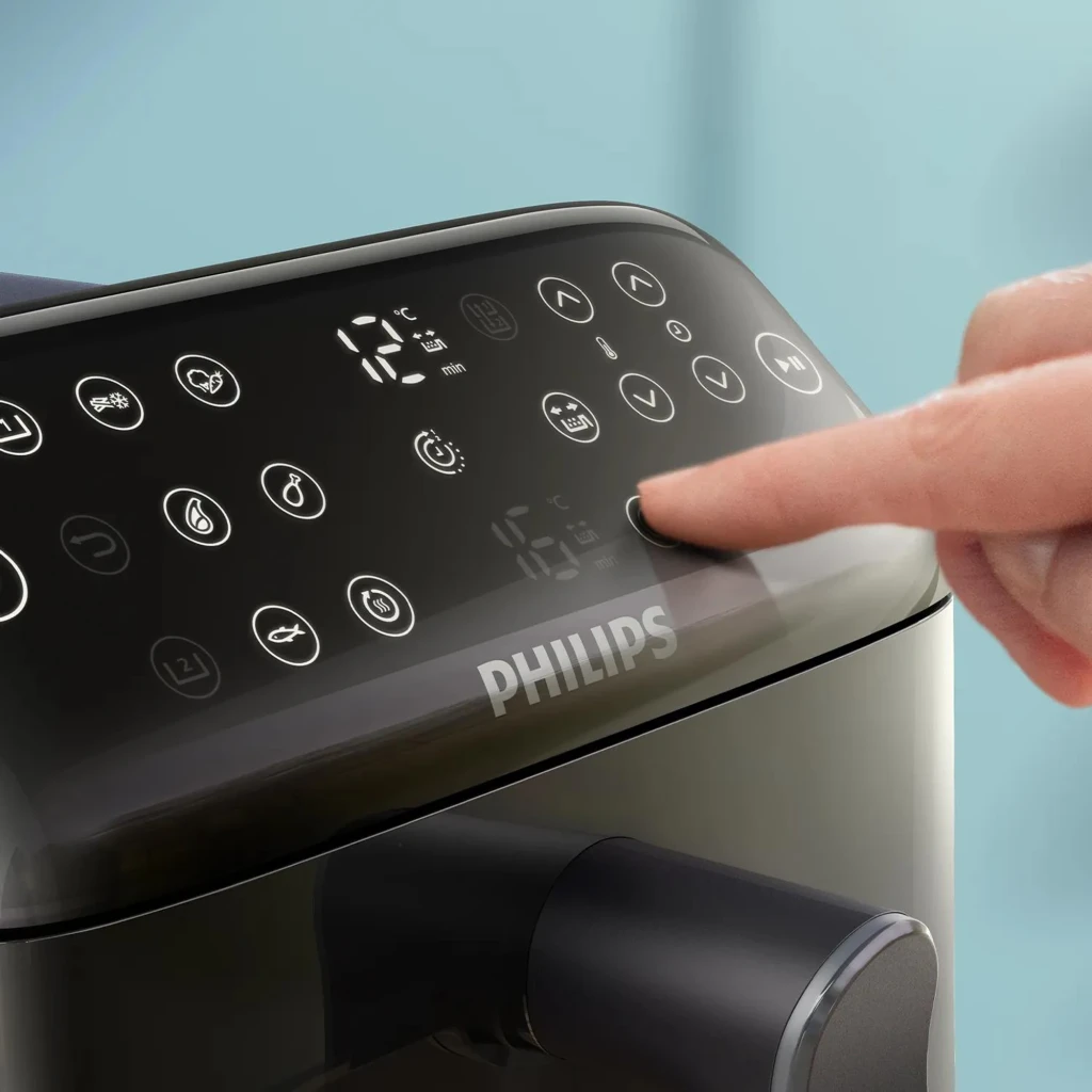 Philips Freidora Aire 4000 Series NA462/80 Doble 10L negro, vista frontal 3/4: dos cajones con ventana, panel táctil LED y - Ítem4