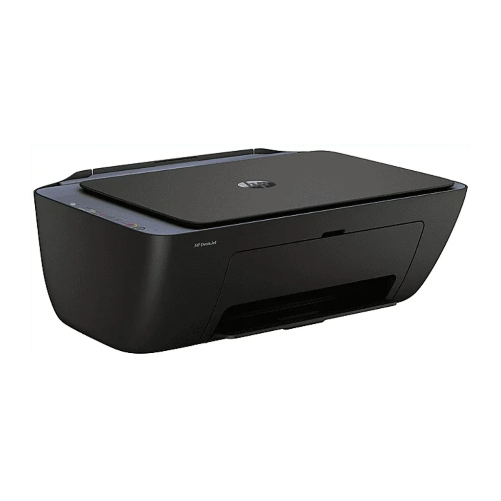 HP Impresora DeskJet 2921e All-in-One Color Gris, vista frontal: tapa superior con logo HP, panel de botones lateral y - Ítem1
