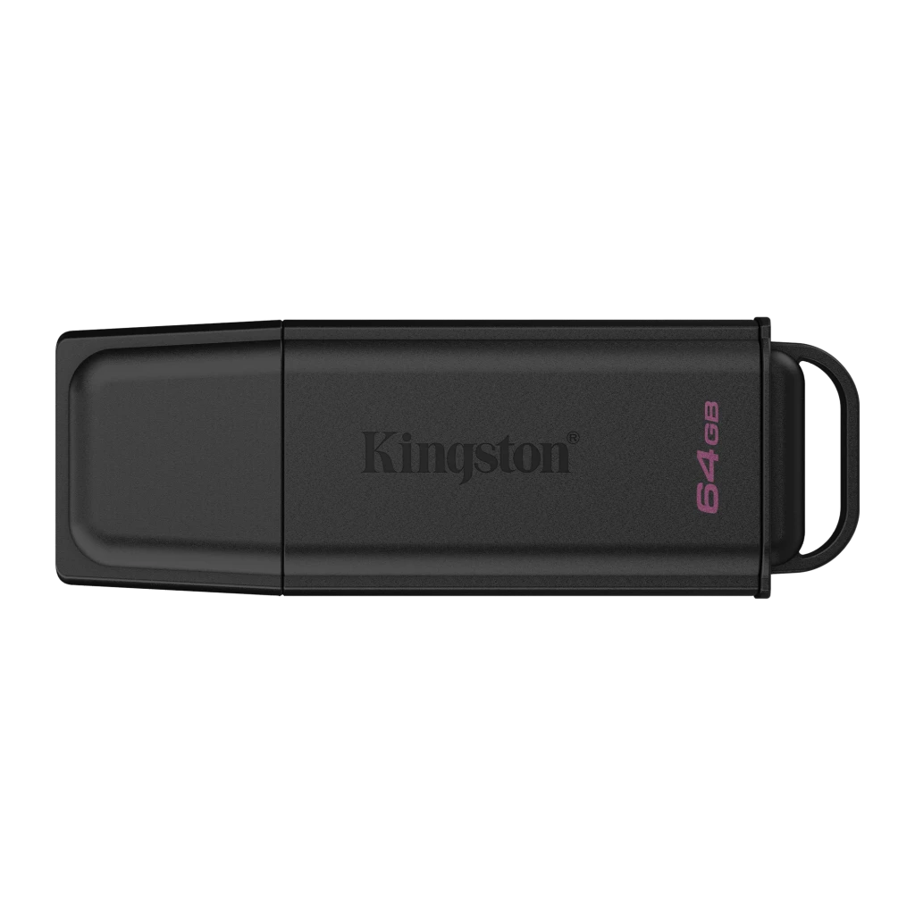 Kingston DataTraveler Exodia G2 64GB noir, vue latérale: connecteur USB-A exposé, logo Kingston et capacité 64GB en rose - Ítem2