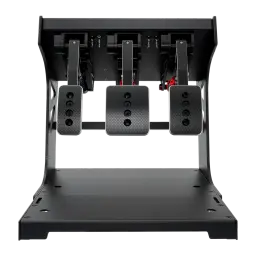 Simagic P1000 Modular Invertido 3 Pedais Preto, vista frontal: três pedais suspensos com superfície texturizada e mecanismo