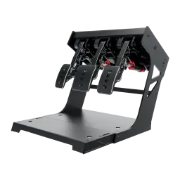 Simagic P1000 Modular Invertido 3 Pedais Preto, vista lateral: estrutura metálica preta com pedais invertidos e detalhes em