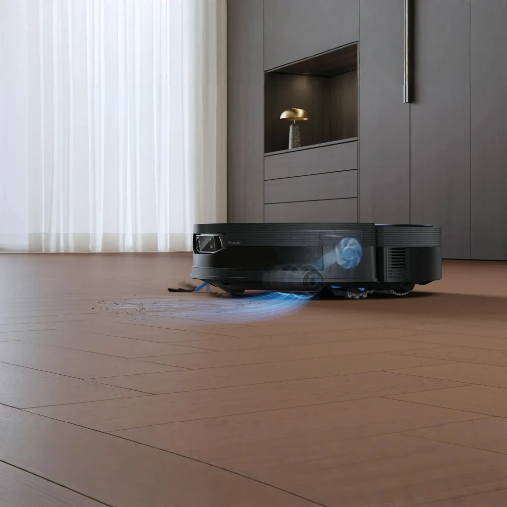 Ecovacs DEEBOT X12 OmniCyclone noir, kit avec base OmniStation: réservoir transparent avec filtre bleu et robot docké - Ítem7
