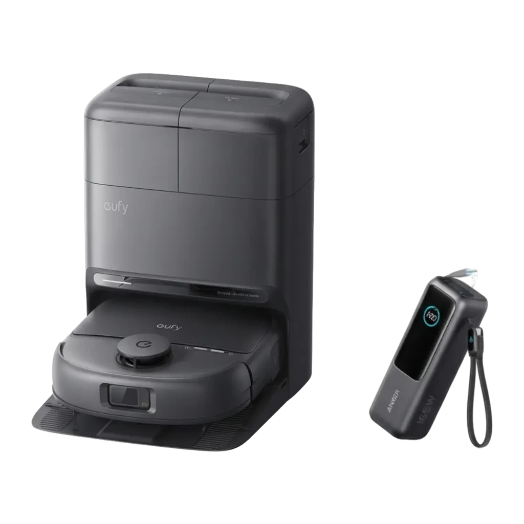 Eufy Robot Vacuum Omni C28 gris, vue en angle: robot aspirateur avec base de vidage automatique, capteur laser et caméra - Ítem3