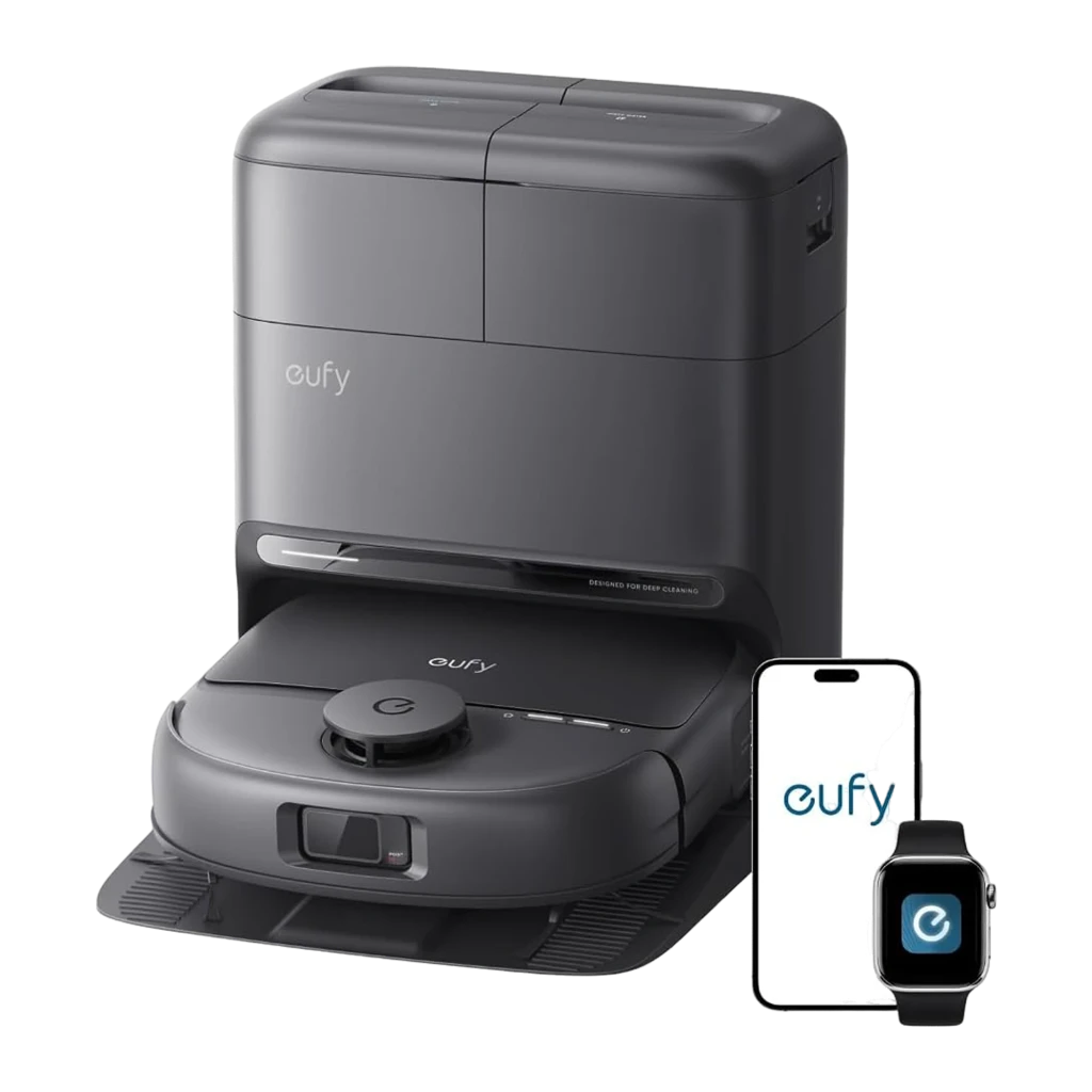 Eufy Robot Vacuum Omni C28 gris, vue en angle: robot aspirateur avec base de vidage automatique, capteur laser et caméra - Ítem2