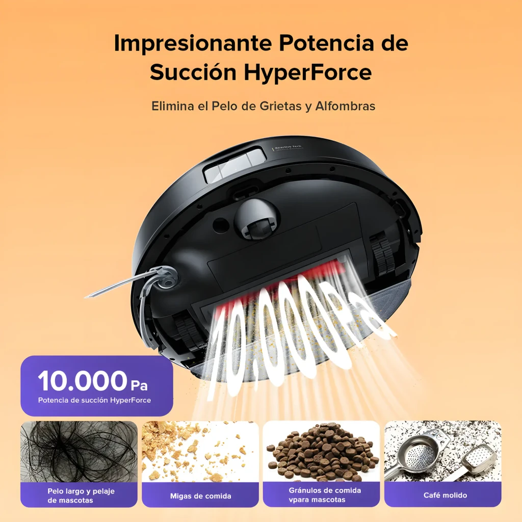 Roborock Robot aspirateur Q10 Pro noir, vue du dessus: robot avec appli compatible sur smartphone et montre connectée - Ítem4