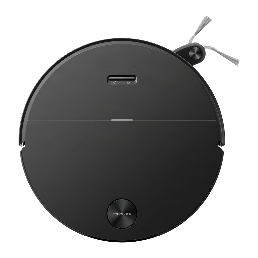 Roborock Saros 20 Sonic Complete noir, vue de face en angle: robot aspirateur dans sa base de vidage automatique grise - Ítem5