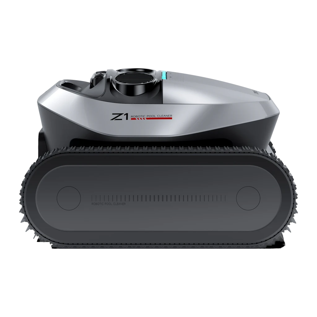 Dreame Robot limpa-fundos Z1 preto, vista em perspectiva: carcaça prateada, logo Z1 lateral, lagartas e sensor frontal - Item4