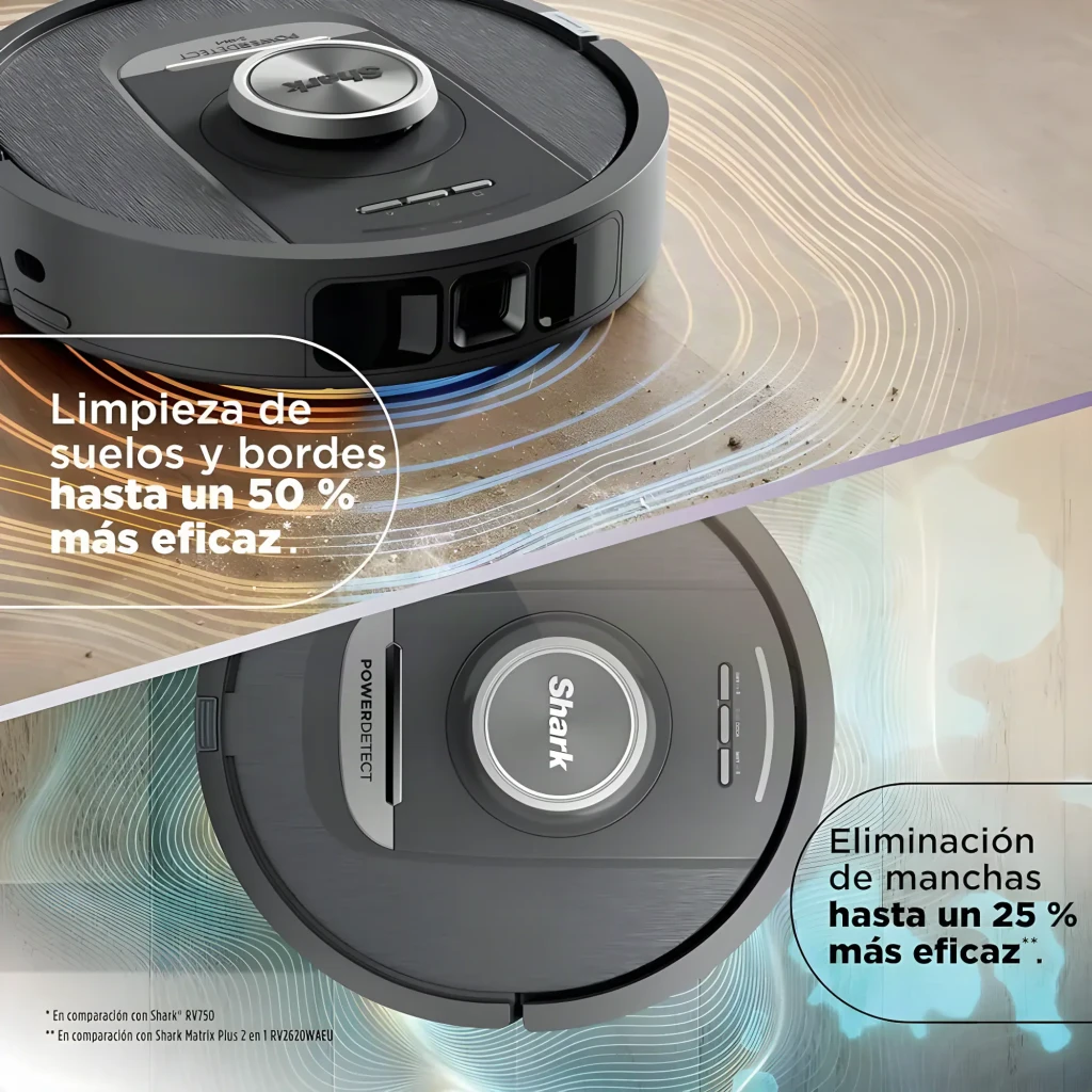 Shark RV2800YEEU Robot Aspirateur Laveur Noir Argent, vue avant: robot sur base de vidage avec réservoir et app de - Ítem7