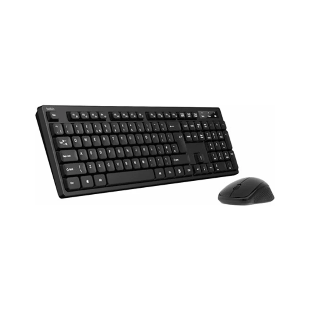 Belkin BBZ010SP clavier noir, résistance aux éclaboussures: clavier sur bureau en bois avec eau renversée et tasse grise - Ítem5