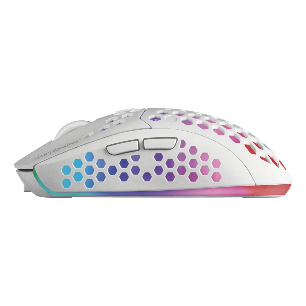 Mars Gaming MCPWXWES Blanco, vista superior: teclado QWERTY español completo con retroiluminación RGB multicolor - Ítem1