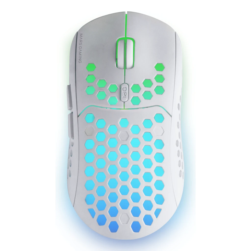 Mars Gaming MCPWXWES Blanco, vista superior: teclado QWERTY español completo con retroiluminación RGB multicolor - Ítem2