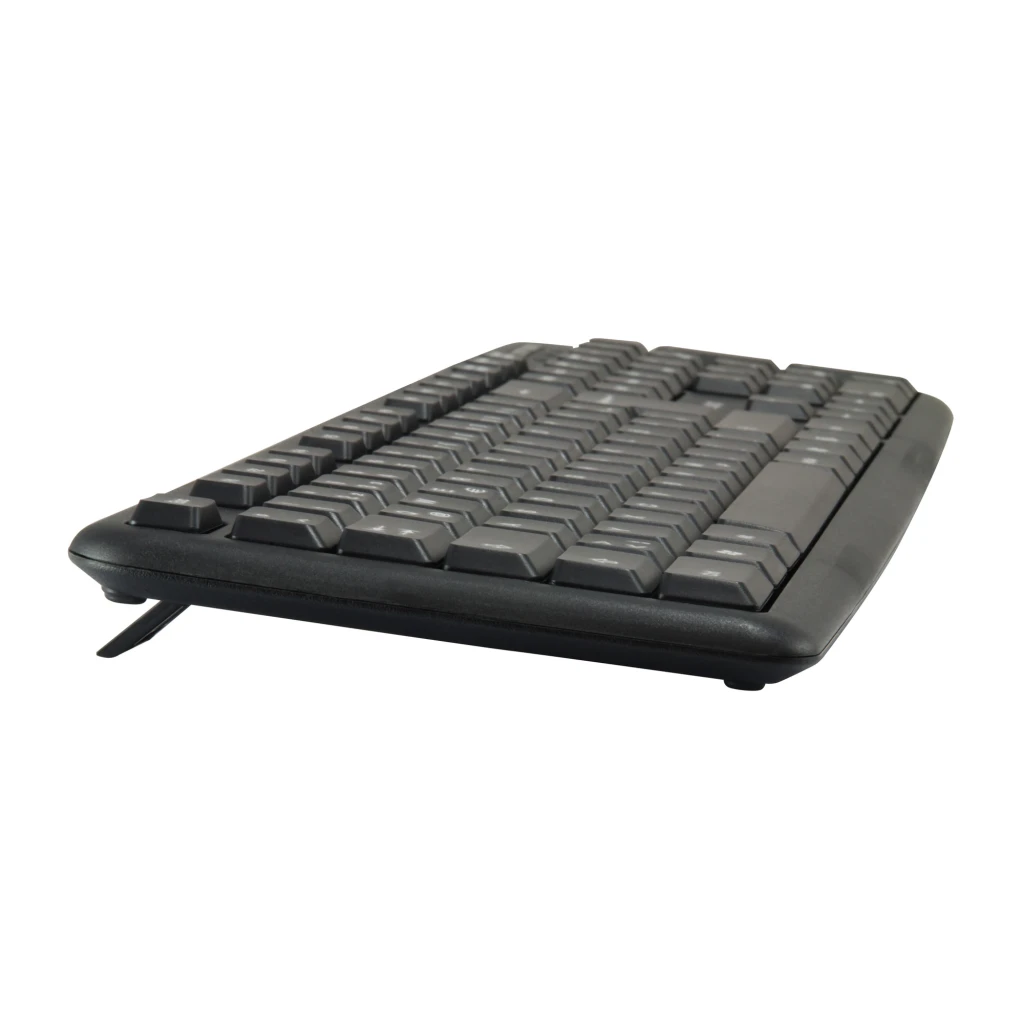Equip Kit teclado e rato 245201 USB QWERTY preto, vista superior: teclado completo e rato com fio sobre fundo preto - Item3