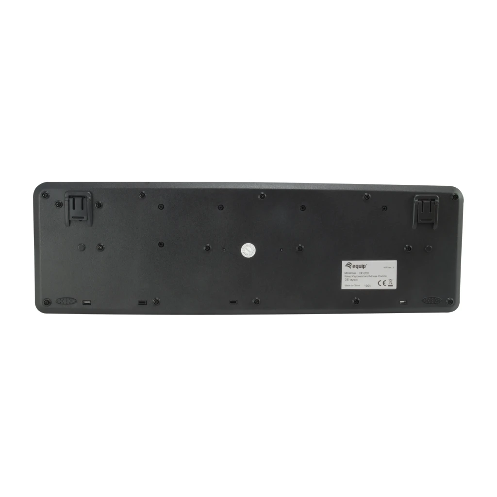 Equip Kit teclado e rato 245201 USB QWERTY preto, vista superior: teclado completo e rato com fio sobre fundo preto - Item2