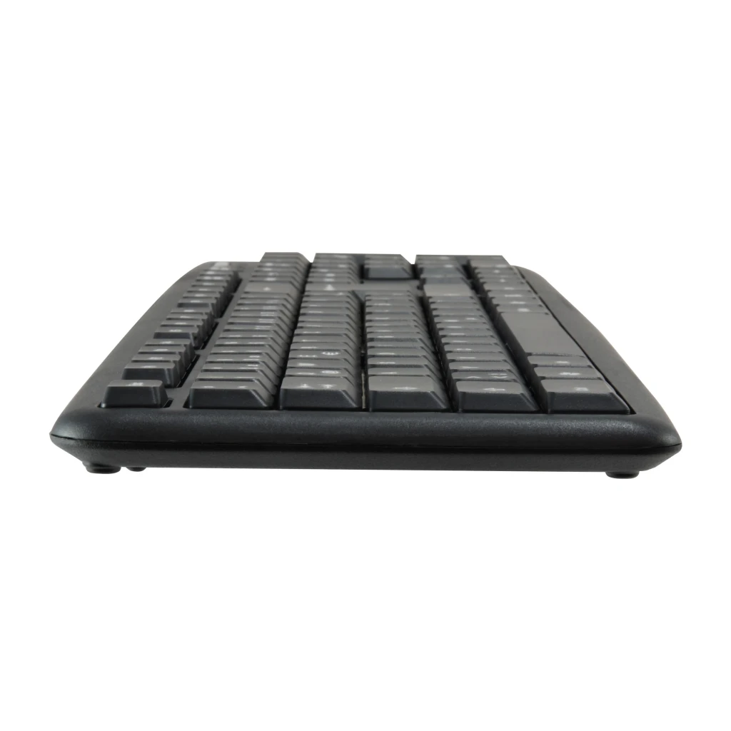 Equip Kit teclado e rato 245201 USB QWERTY preto, vista superior: teclado completo e rato com fio sobre fundo preto - Item4
