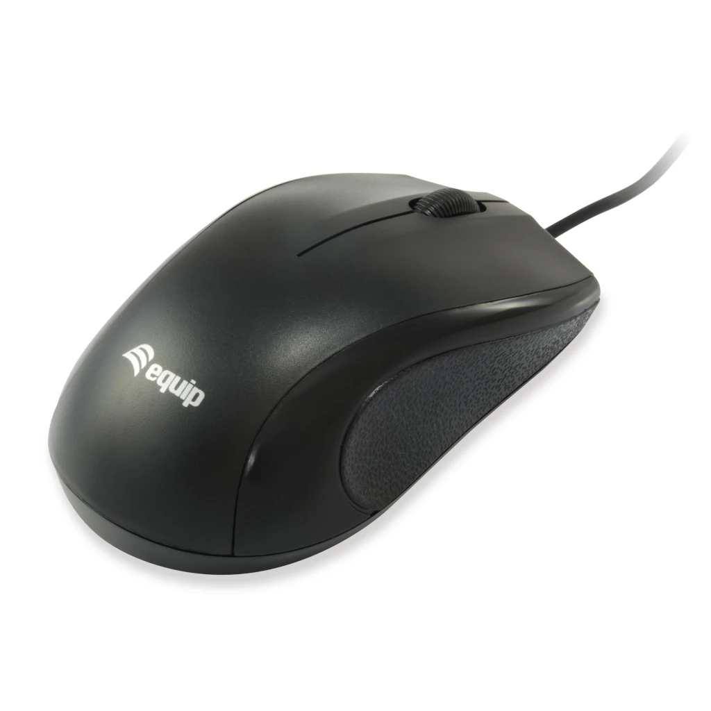 Equip Kit teclado e rato 245201 USB QWERTY preto, vista superior: teclado completo e rato com fio sobre fundo preto - Item6