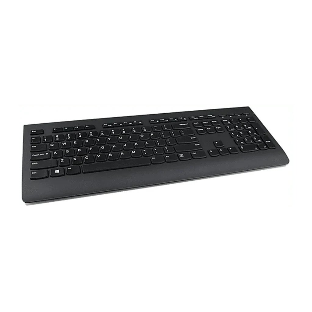Lenovo Clavier 4X30H56868 Universel Noir, vue en perspective: disposition complète avec pavé numérique et logo Lenovo - Ítem2