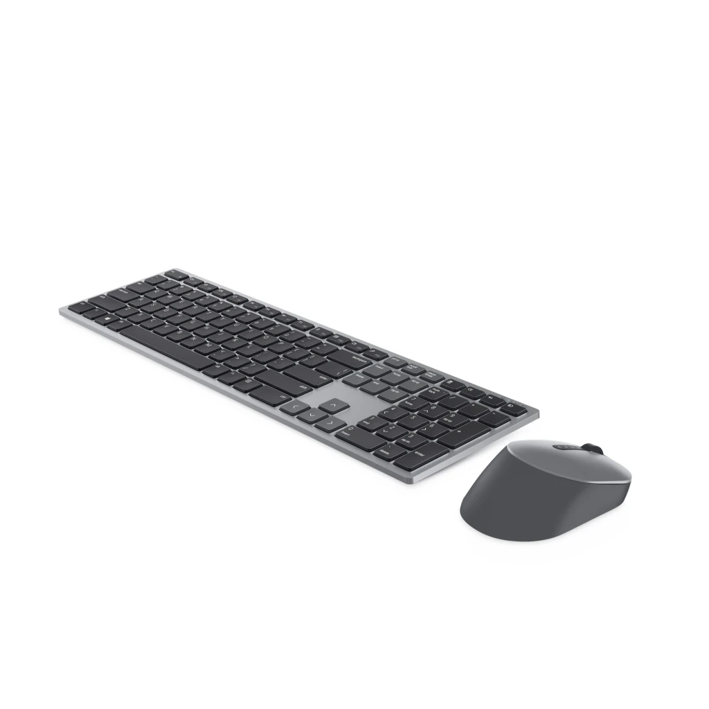 Dell Clavier et souris Pro Plus KM7321W Gris titane, vue du dessus: clavier complet avec pavé numérique et souris à droite - Ítem2