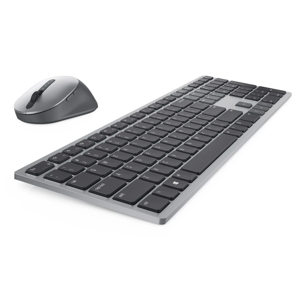 Dell Clavier et souris Pro Plus KM7321W Gris titane, vue du dessus: clavier complet avec pavé numérique et souris à droite - Ítem3
